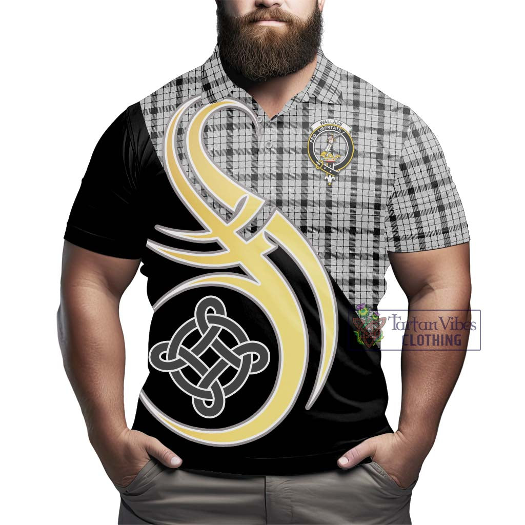 Tartan Vibes Clothing Wallace Dress Tartan Polo Shirt with Family Crest and Celtic Symbol Style