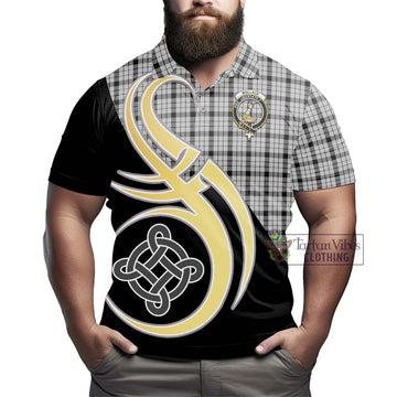 Wallace Dress Tartan Polo Shirt with Family Crest and Celtic Symbol Style