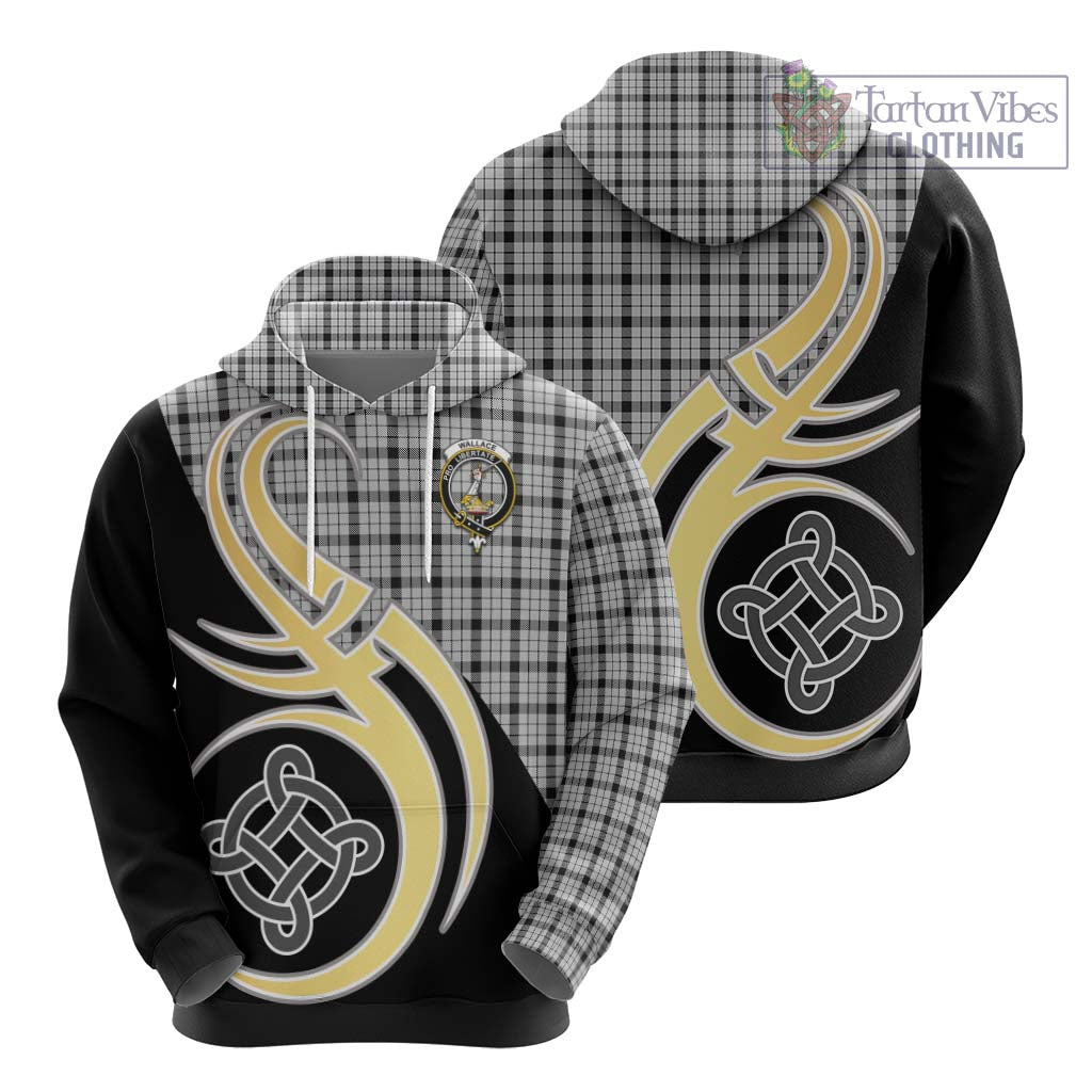 Wallace Dress Tartan Hoodie with Family Crest and Celtic Symbol Style - Tartan Vibes Clothing