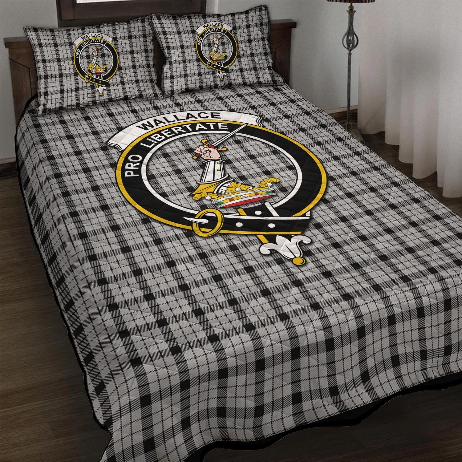 Wallace Dress Tartan Quilt Bed Set with Family Crest - Tartan Vibes Clothing