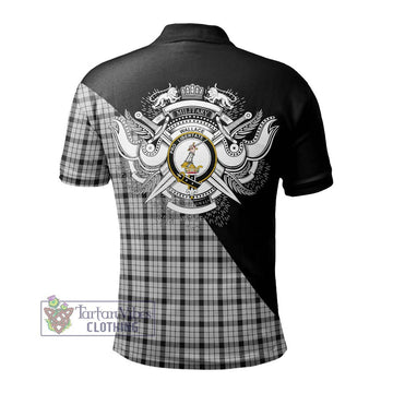 Wallace Dress Tartan Polo Shirt with Family Crest and Military Logo Style