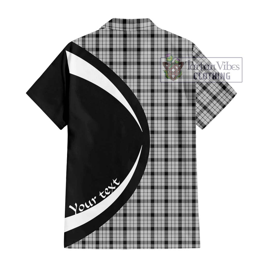 Wallace Dress Tartan Short Sleeve Button Up with Family Crest Circle Style - Tartan Vibes Clothing