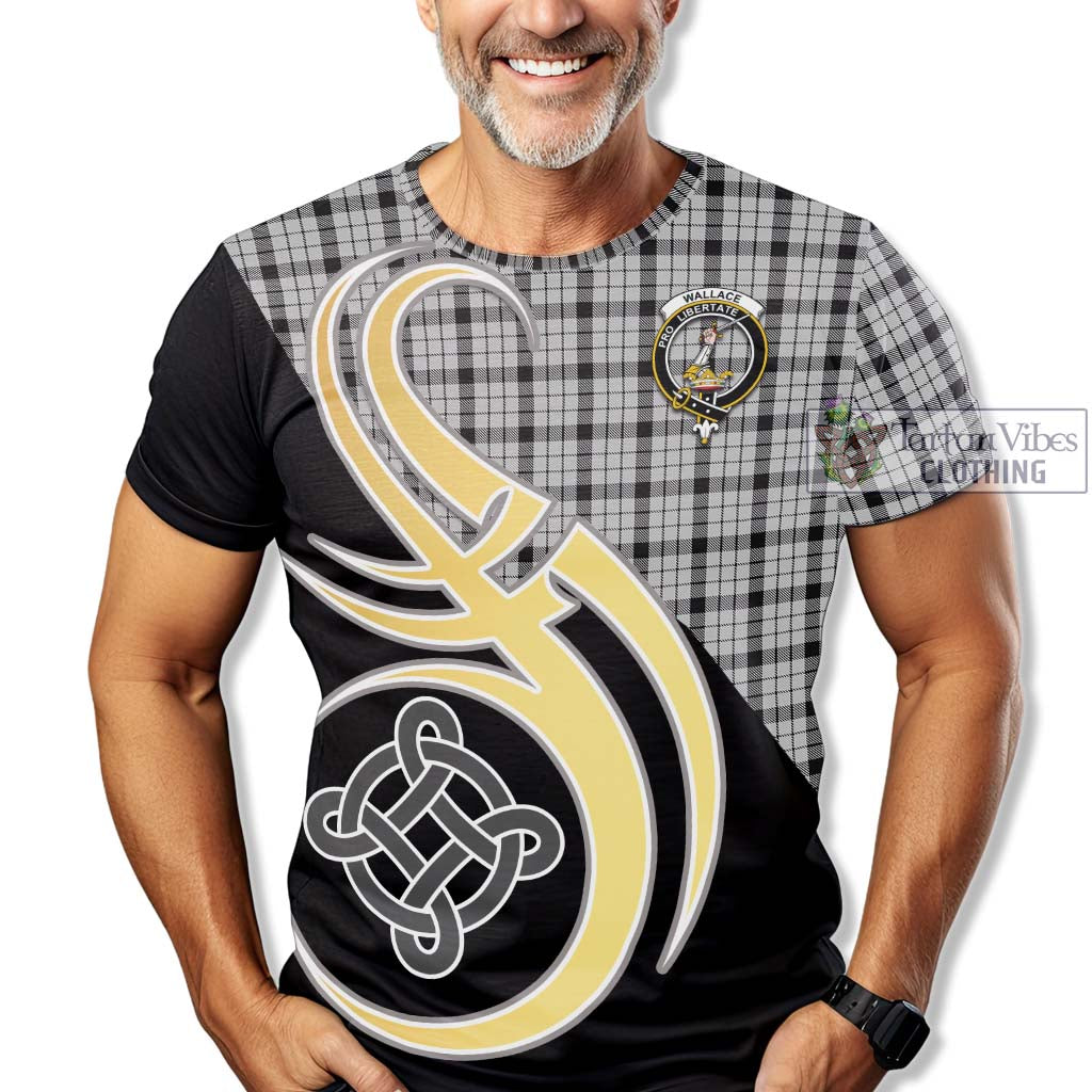 Tartan Vibes Clothing Wallace Dress Tartan T-Shirt with Family Crest and Celtic Symbol Style