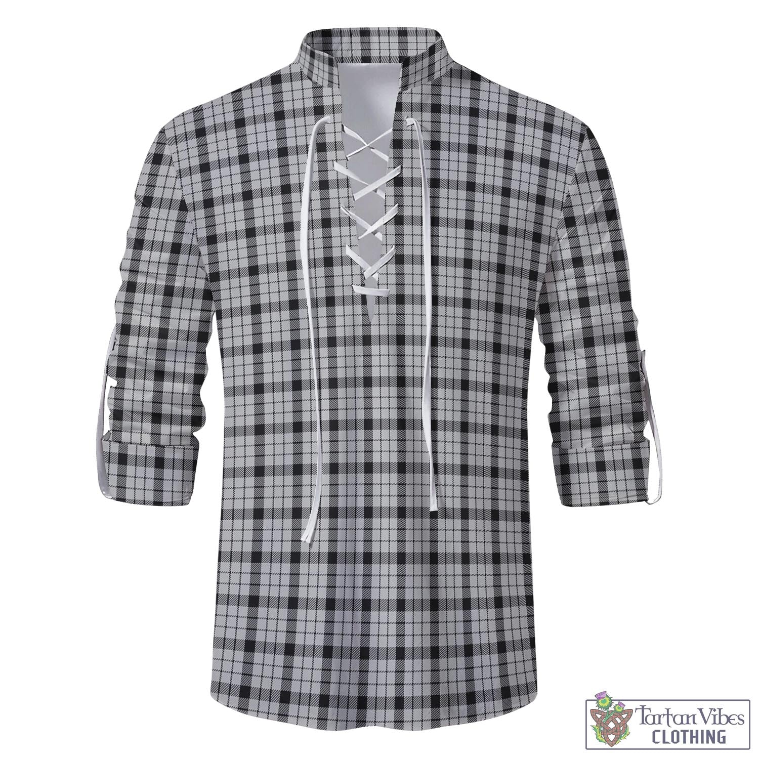 Tartan Vibes Clothing Wallace Dress Tartan Men's Scottish Traditional Jacobite Ghillie Kilt Shirt