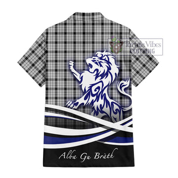 Wallace Dress Tartan Short Sleeve Button Shirt with Alba Gu Brath Regal Lion Emblem