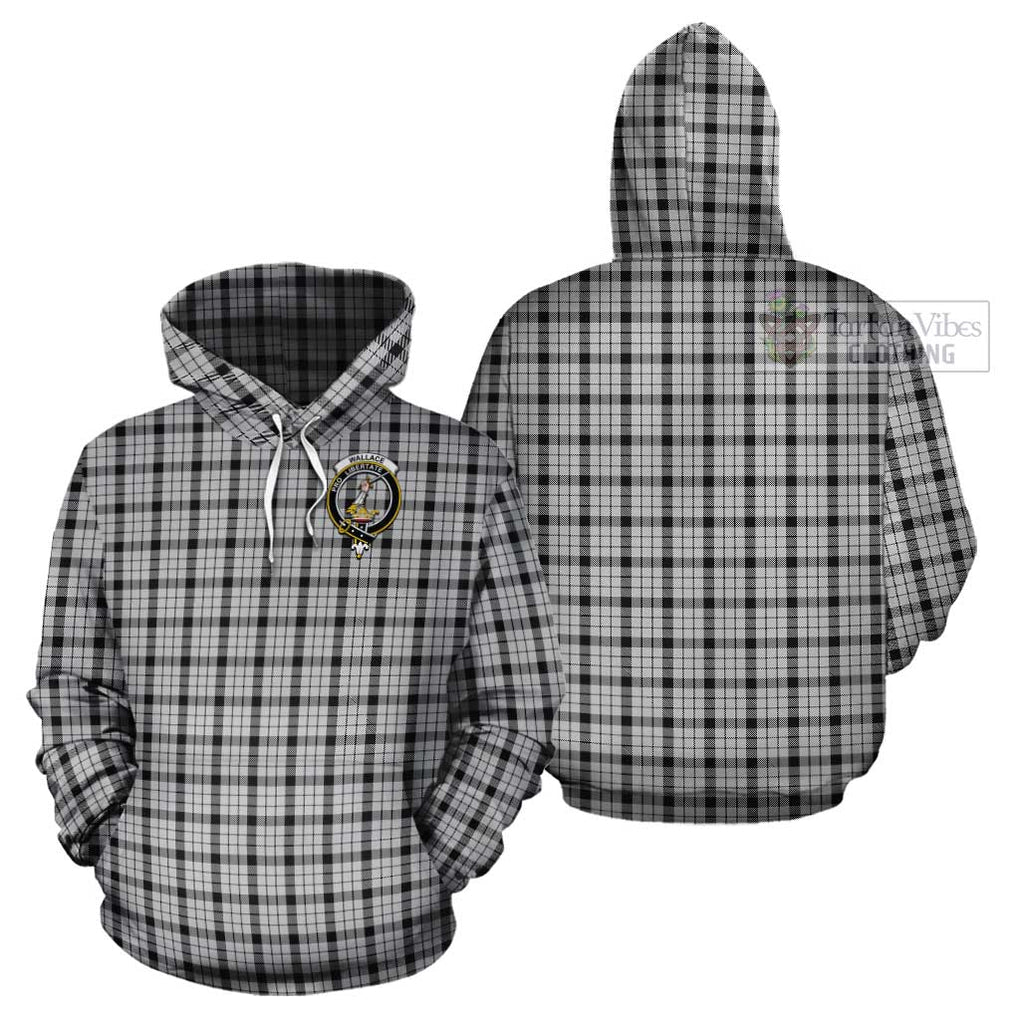 Wallace Dress Tartan Cotton Hoodie with Family Crest Pullover Hoodie - Tartan Vibes Clothing