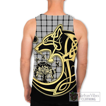 Wallace Dress Tartan Men's Tank Top with Family Crest Celtic Wolf Style