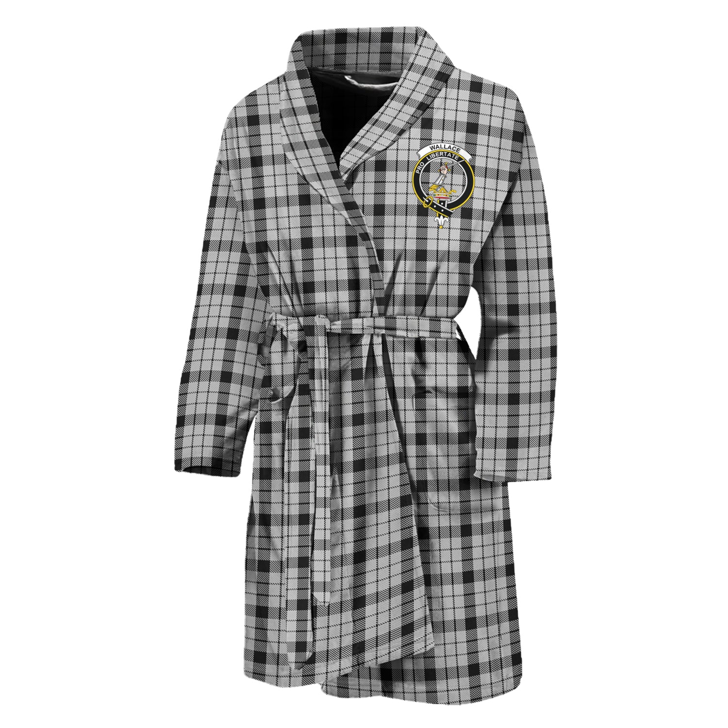 Wallace Dress Tartan Bathrobe with Family Crest Unisex M - Tartan Vibes Clothing