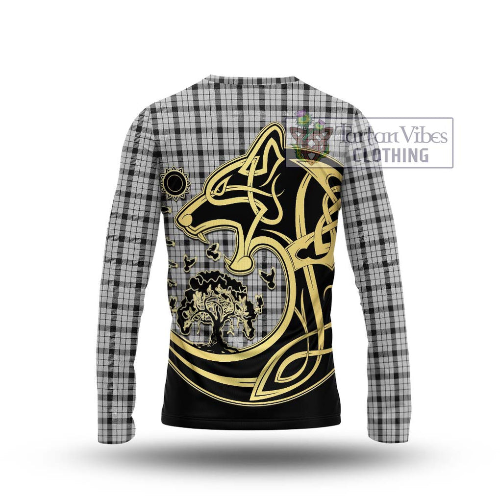 Wallace Dress Tartan Long Sleeve T-Shirt with Family Crest Celtic Wolf Style - Tartan Vibes Clothing