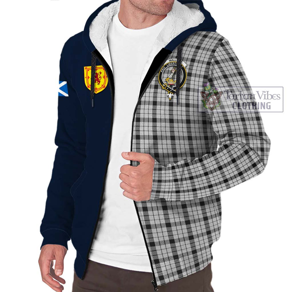 Tartan Vibes Clothing Wallace Dress Tartan Sherpa Hoodie with Scottish Lion Royal Arm Half Style