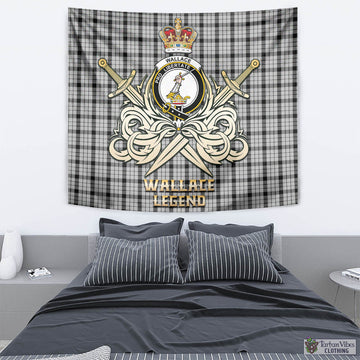 Wallace Dress Tartan Tapestry with Clan Crest and the Golden Sword of Courageous Legacy