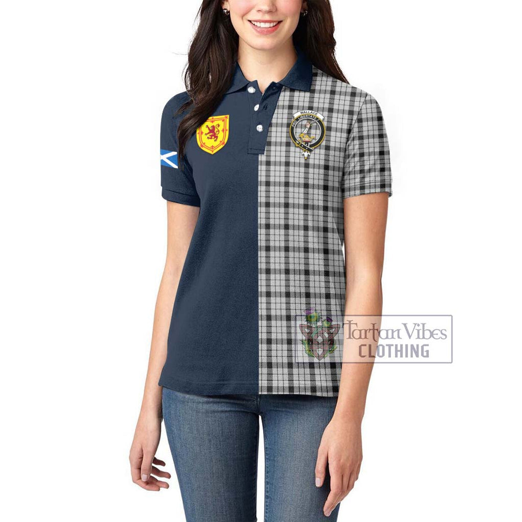 Tartan Vibes Clothing Wallace Dress Tartan Women's Polo Shirt with Scottish Lion Royal Arm Half Style