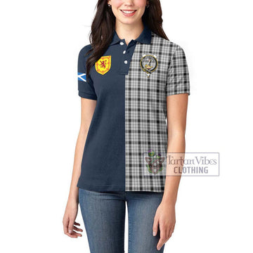 Wallace Dress Tartan Women's Polo Shirt Alba with Scottish Lion Royal Arm Half Style