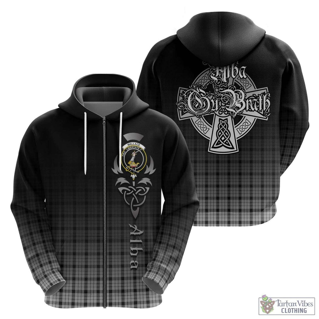 Tartan Vibes Clothing Wallace Dress Tartan Hoodie Featuring Alba Gu Brath Family Crest Celtic Inspired