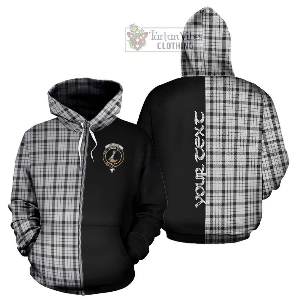 Wallace Dress Tartan Hoodie with Family Crest and Half Of Me Style - Tartanvibesclothing Shop