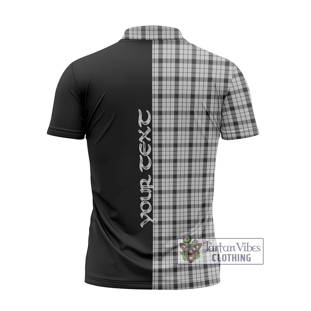 Wallace Dress Tartan Zipper Polo Shirt with Family Crest and Half Of Me Style - Tartanvibesclothing Shop