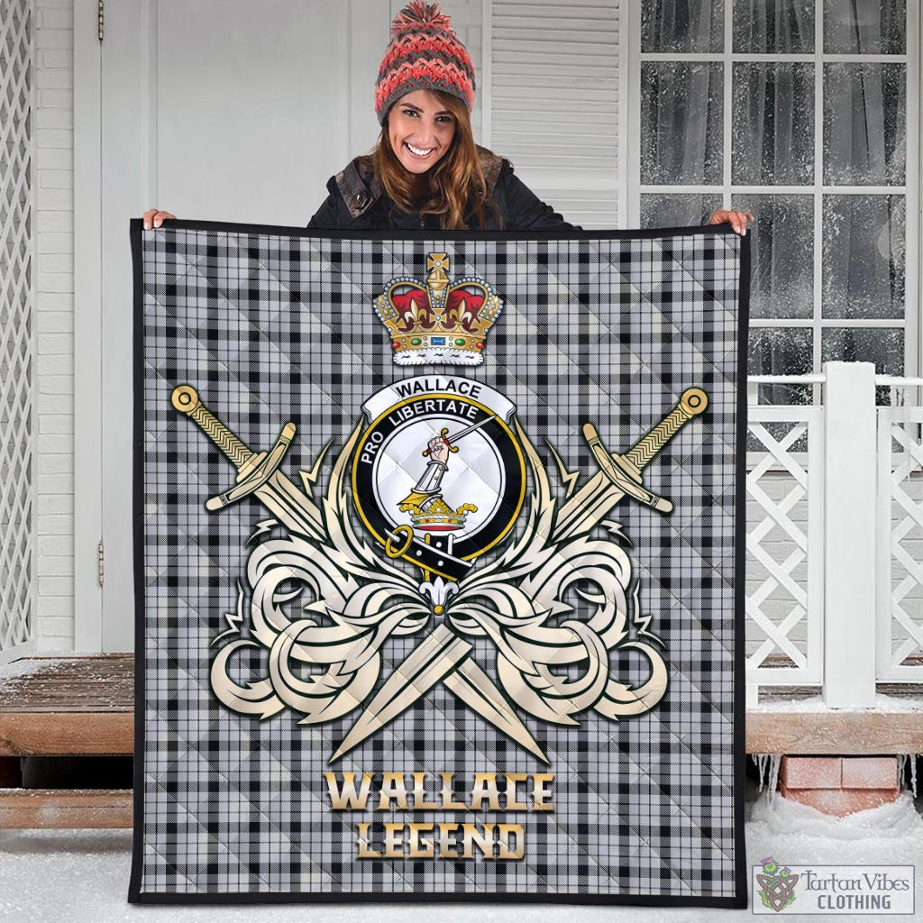 Tartan Vibes Clothing Wallace Dress Tartan Quilt with Clan Crest and the Golden Sword of Courageous Legacy