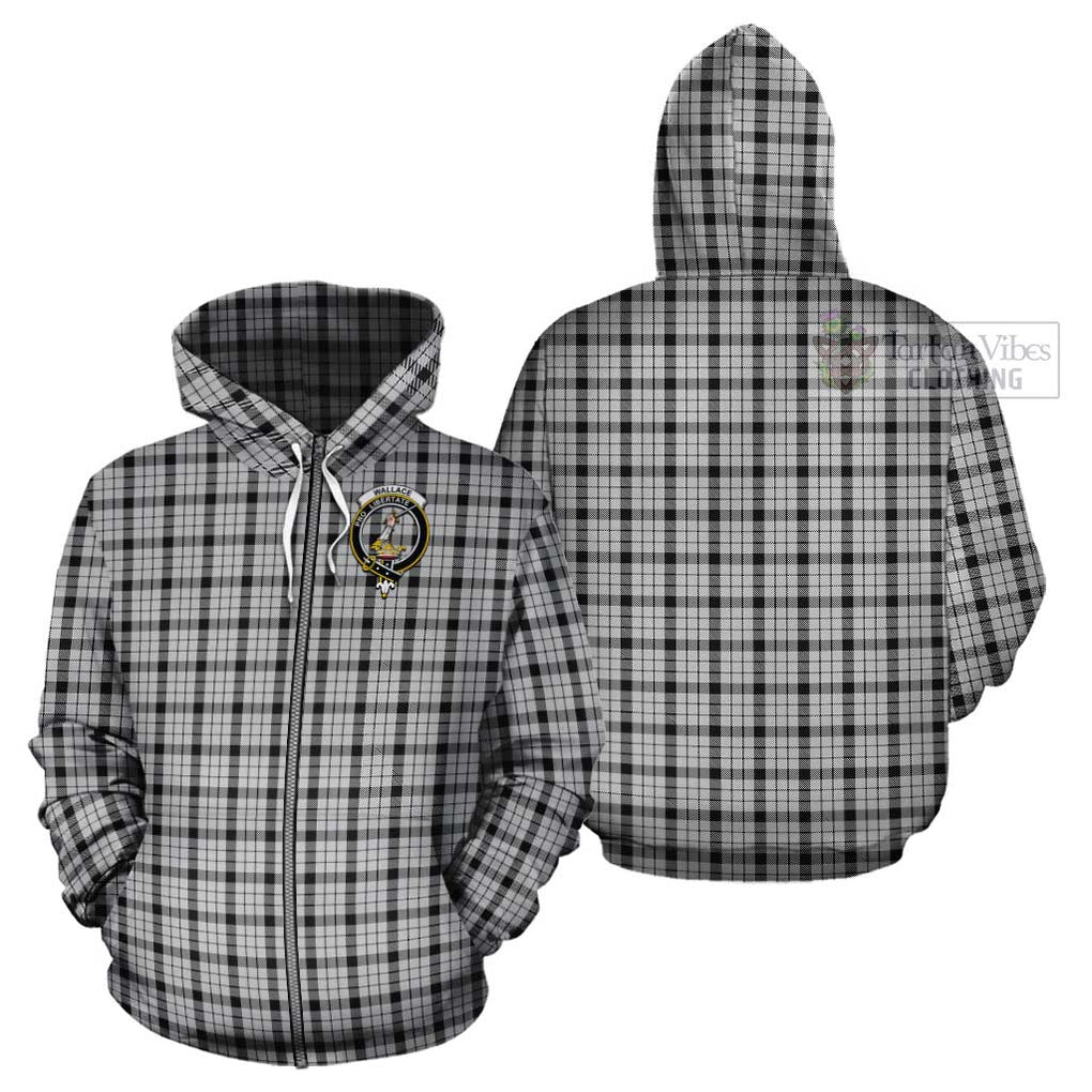 Wallace Dress Tartan Cotton Hoodie with Family Crest Zip Hoodie - Tartan Vibes Clothing