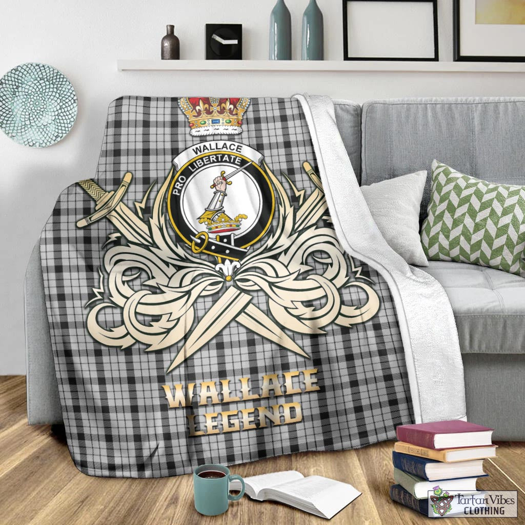 Tartan Vibes Clothing Wallace Dress Tartan Blanket with Clan Crest and the Golden Sword of Courageous Legacy