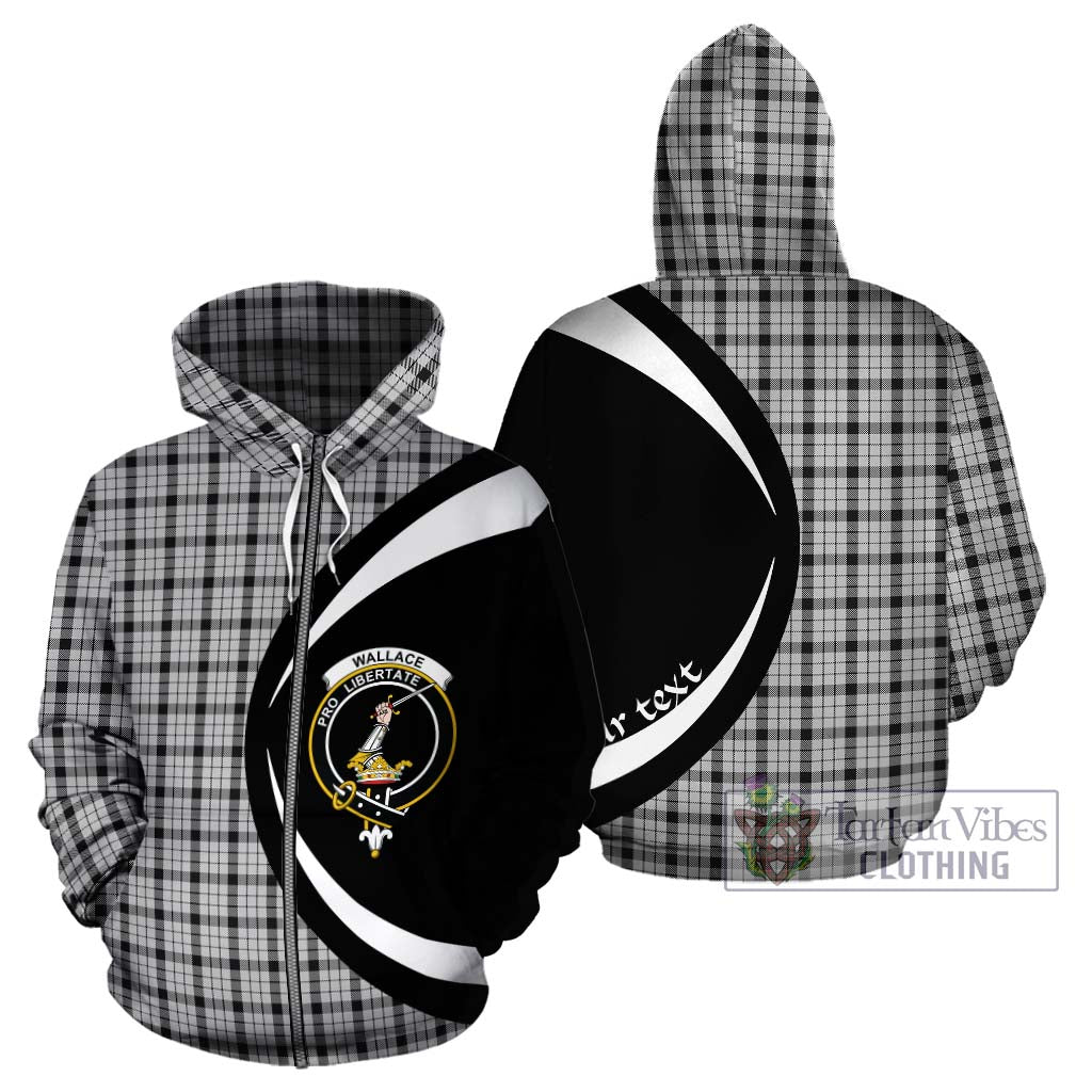 Wallace Dress Tartan Hoodie with Family Crest Circle Style - Tartan Vibes Clothing