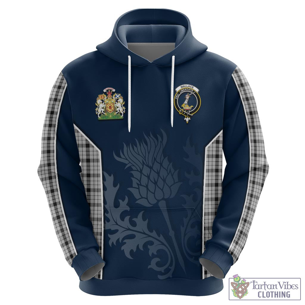 Tartan Vibes Clothing Wallace Dress Tartan Hoodie with Family Crest and Scottish Thistle Vibes Sport Style