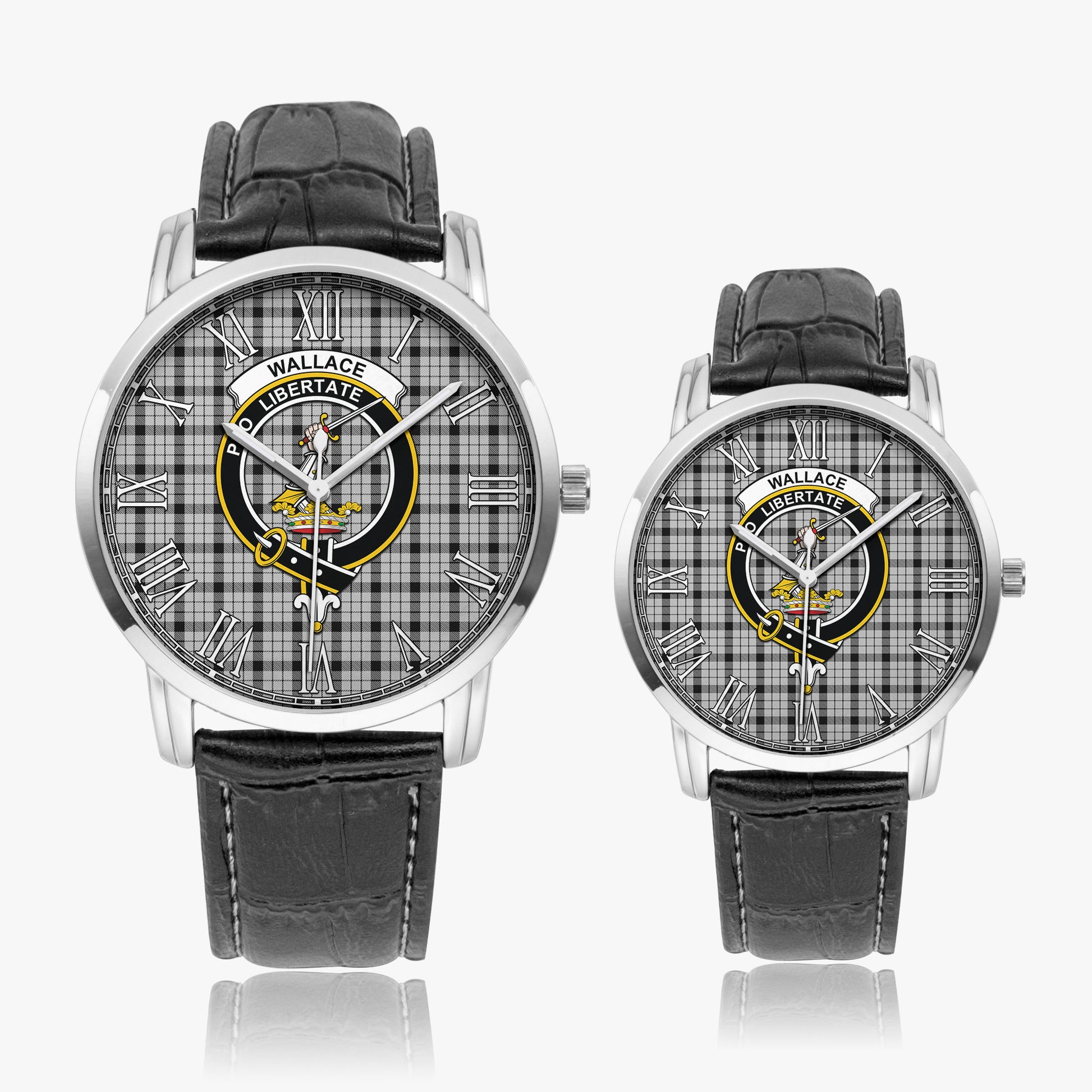 Wallace Dress Tartan Family Crest Leather Strap Quartz Watch - Tartanvibesclothing