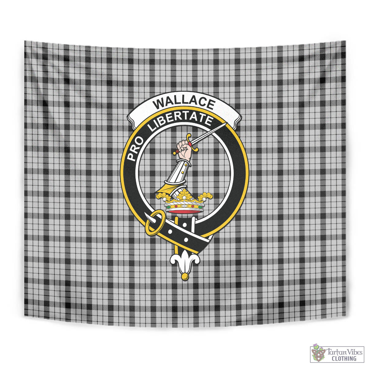 Tartan Vibes Clothing Wallace Dress Tartan Tapestry Wall Hanging and Home Decor for Room with Family Crest