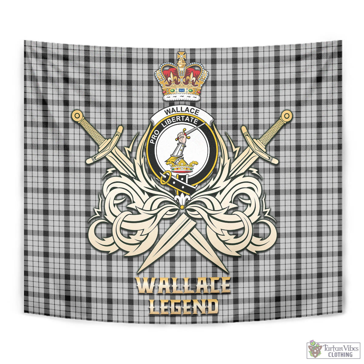 Tartan Vibes Clothing Wallace Dress Tartan Tapestry with Clan Crest and the Golden Sword of Courageous Legacy