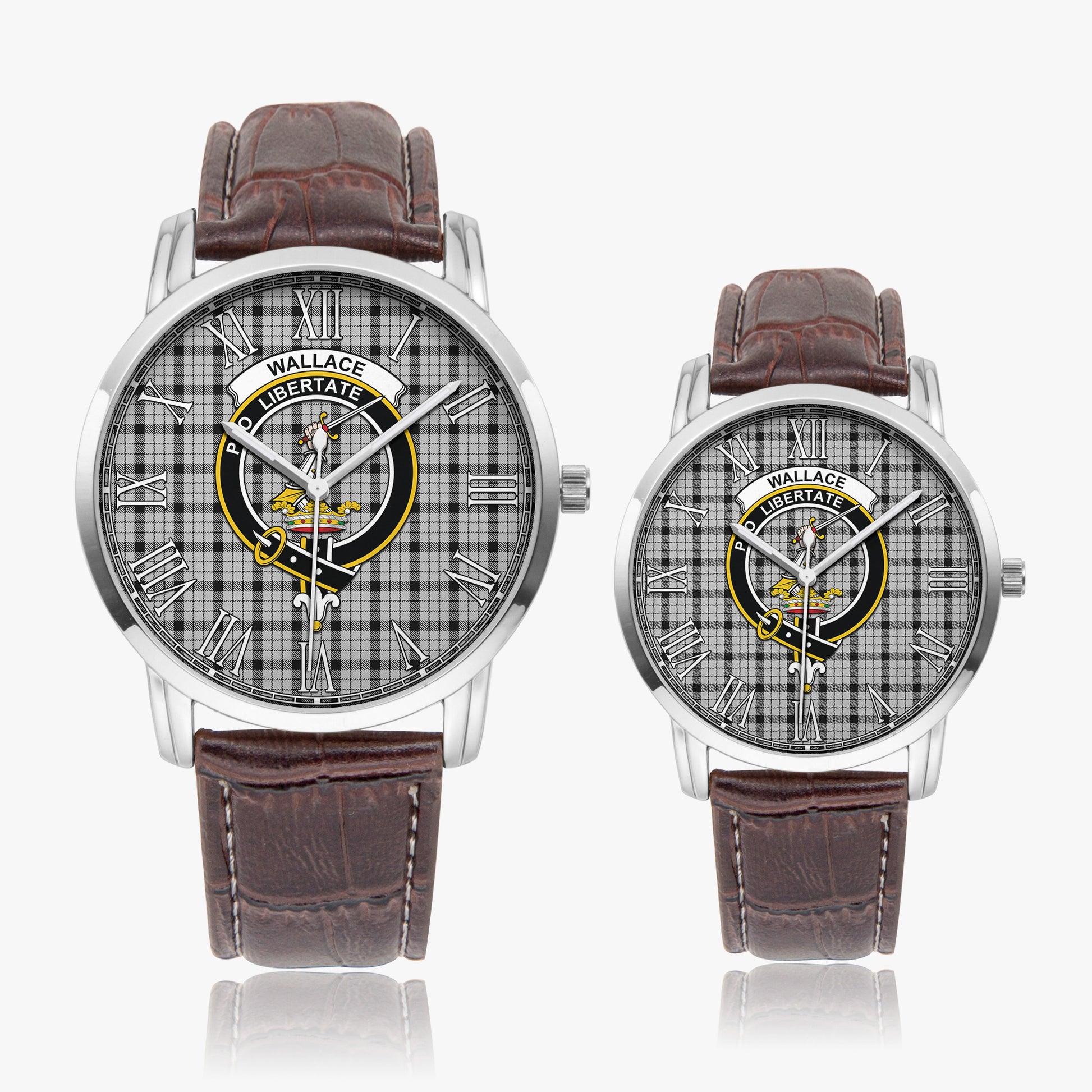 Wallace Dress Tartan Family Crest Leather Strap Quartz Watch - Tartanvibesclothing