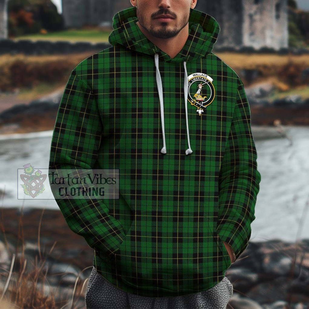 Wallace Hunting Tartan Cotton Hoodie with Family Crest Pullover Hoodie XS - Tartan Vibes Clothing