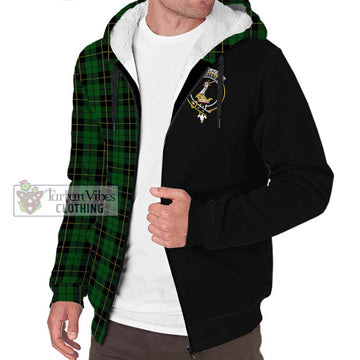 Wallace Hunting Tartan Sherpa Hoodie with Family Crest and Half Of Me Style