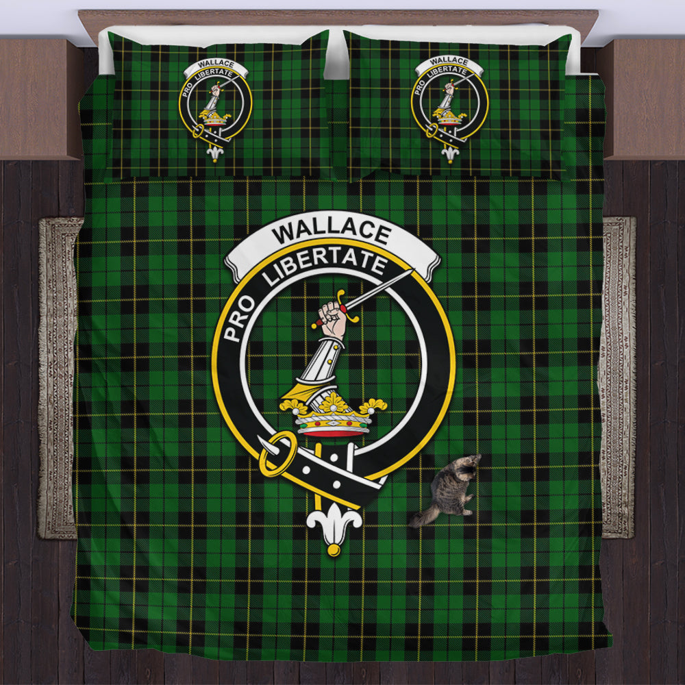 Wallace Hunting Tartan Bedding Set with Family Crest US Bedding Set - Tartan Vibes Clothing