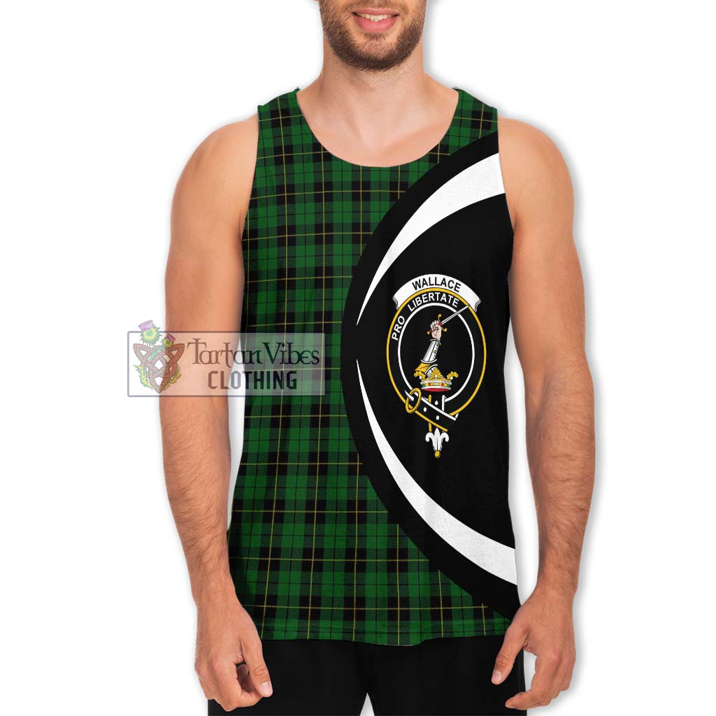 Wallace Hunting Tartan Men's Tank Top with Family Crest Circle Style Men - Tartan Vibes Clothing