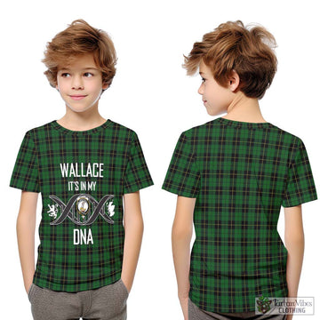 Wallace Hunting Tartan Kid T-Shirt with Family Crest DNA In Me Style