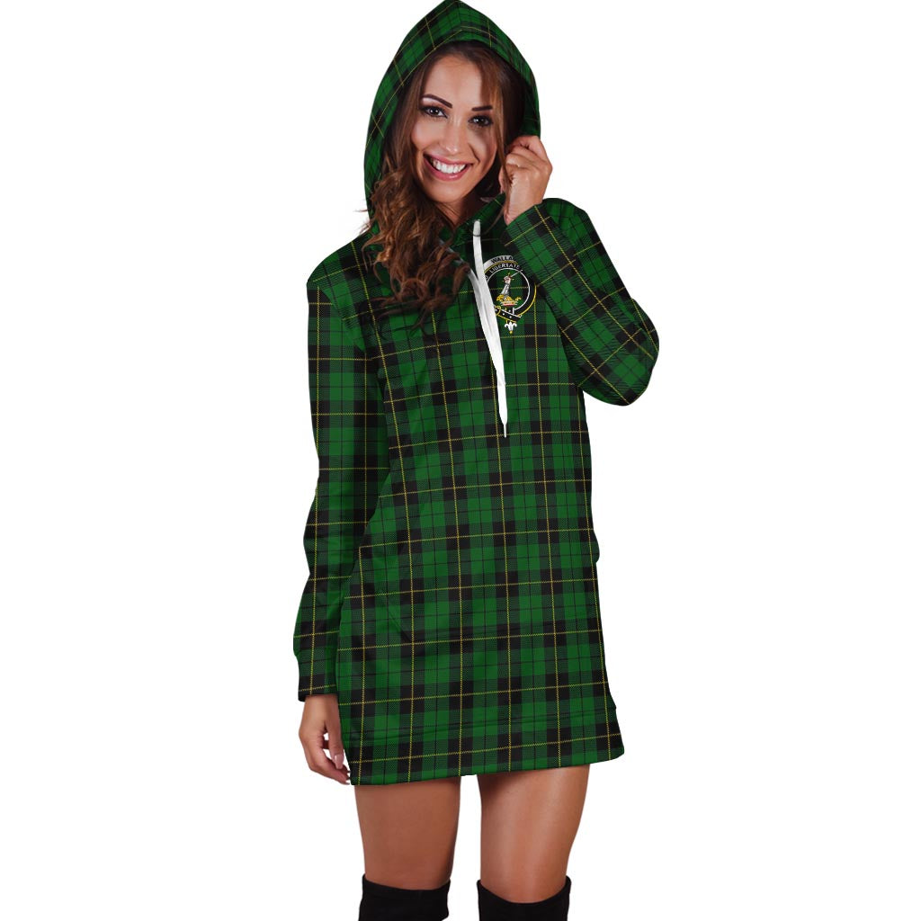 Wallace Hunting Tartan Hoodie Dress with Family Crest - Tartan Vibes Clothing