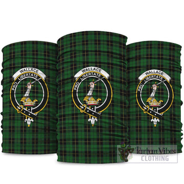 Wallace Hunting Tartan Neck Gaiters, Tartan Bandanas, Tartan Head Band with Family Crest