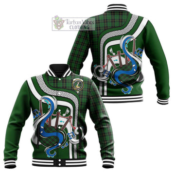 Wallace Hunting Tartan Baseball Jacket with Epic Bagpipe Style