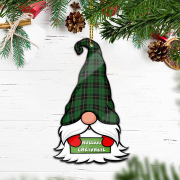 Wallace Hunting Gnome Christmas Ornament with His Tartan Christmas Hat