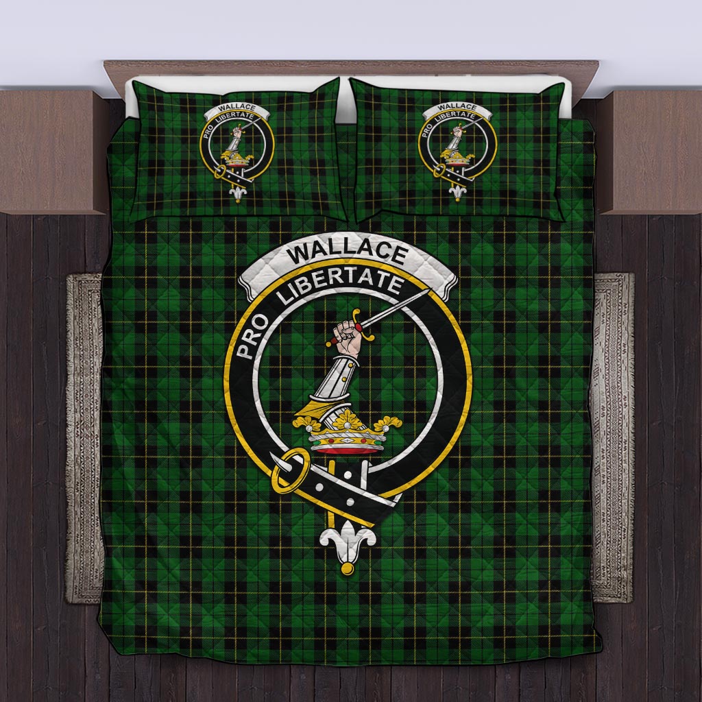 Wallace Hunting Tartan Quilt Bed Set with Family Crest Twin - Tartan Vibes Clothing