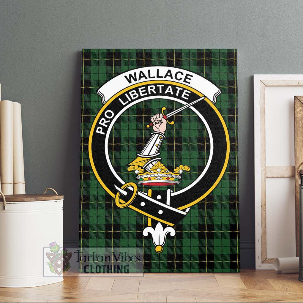 Wallace Hunting Tartan Canvas Print Wall Art with Family Crest Without Frame - Tartan Vibes Clothing