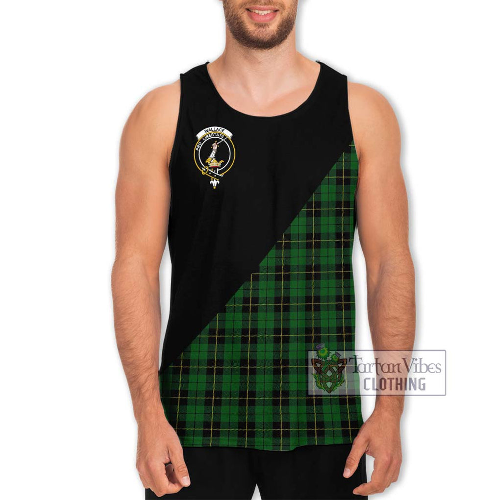 Wallace Hunting Tartan Men's Tank Top with Family Crest and Military Logo Style Men - Tartanvibesclothing Shop