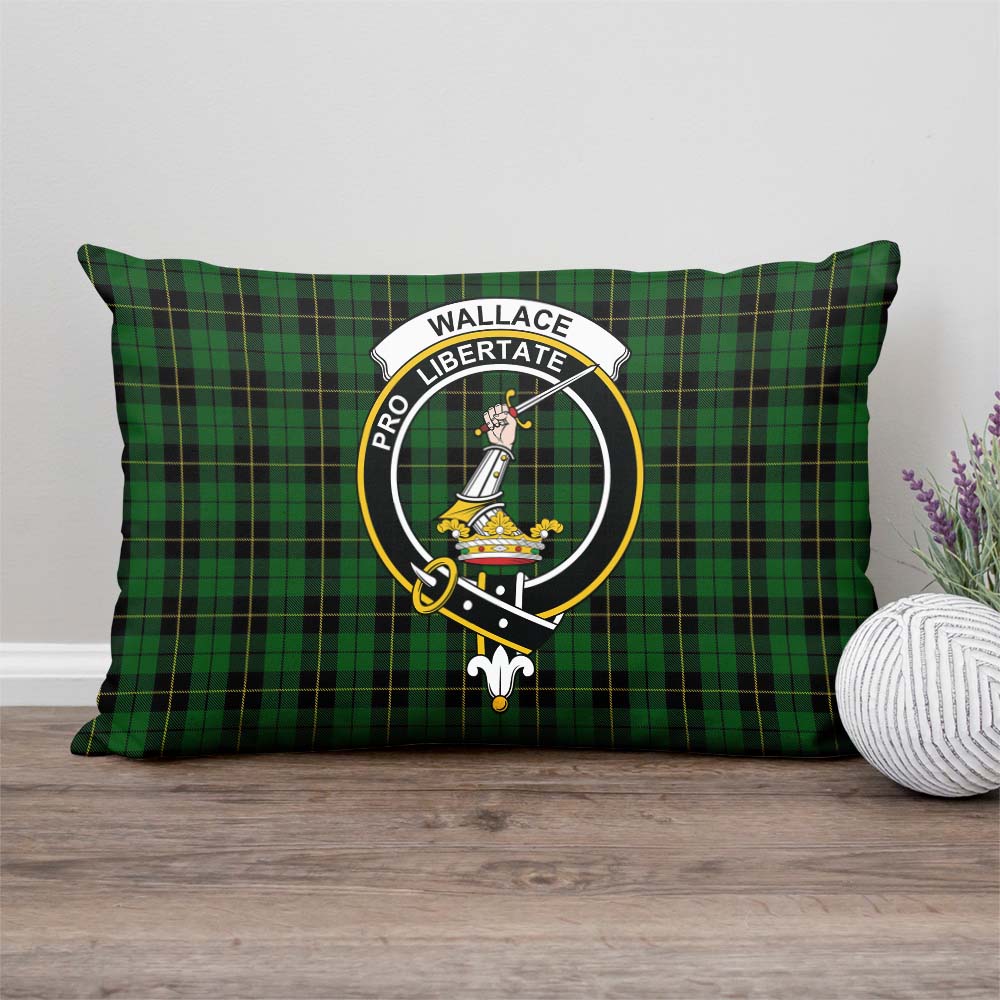 Wallace Hunting Tartan Pillow Cover with Family Crest Rectangle Pillow Cover - Tartanvibesclothing