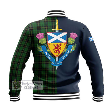 Wallace Hunting Tartan Baseball Jacket Alba with Scottish Lion Royal Arm Half Style