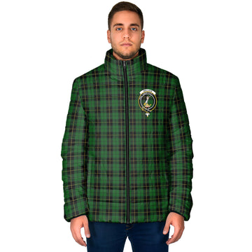 Wallace Hunting Tartan Padded Jacket with Family Crest