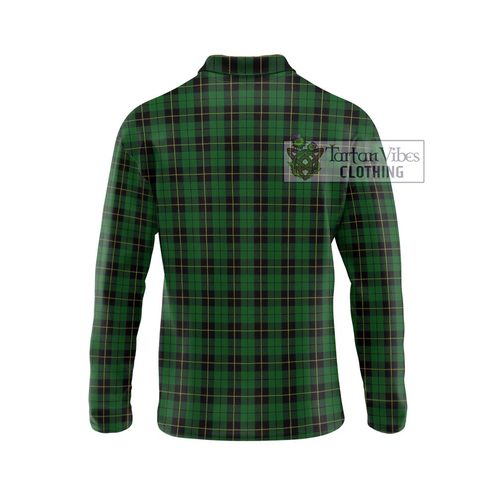 Wallace Hunting Tartan Long Sleeve Polo Shirt with Family Crest DNA In Me Style - Tartanvibesclothing Shop