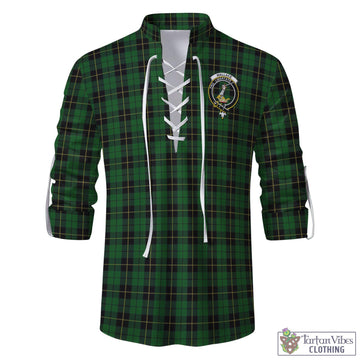 Wallace Hunting Tartan Men's Scottish Traditional Jacobite Ghillie Kilt Shirt with Family Crest