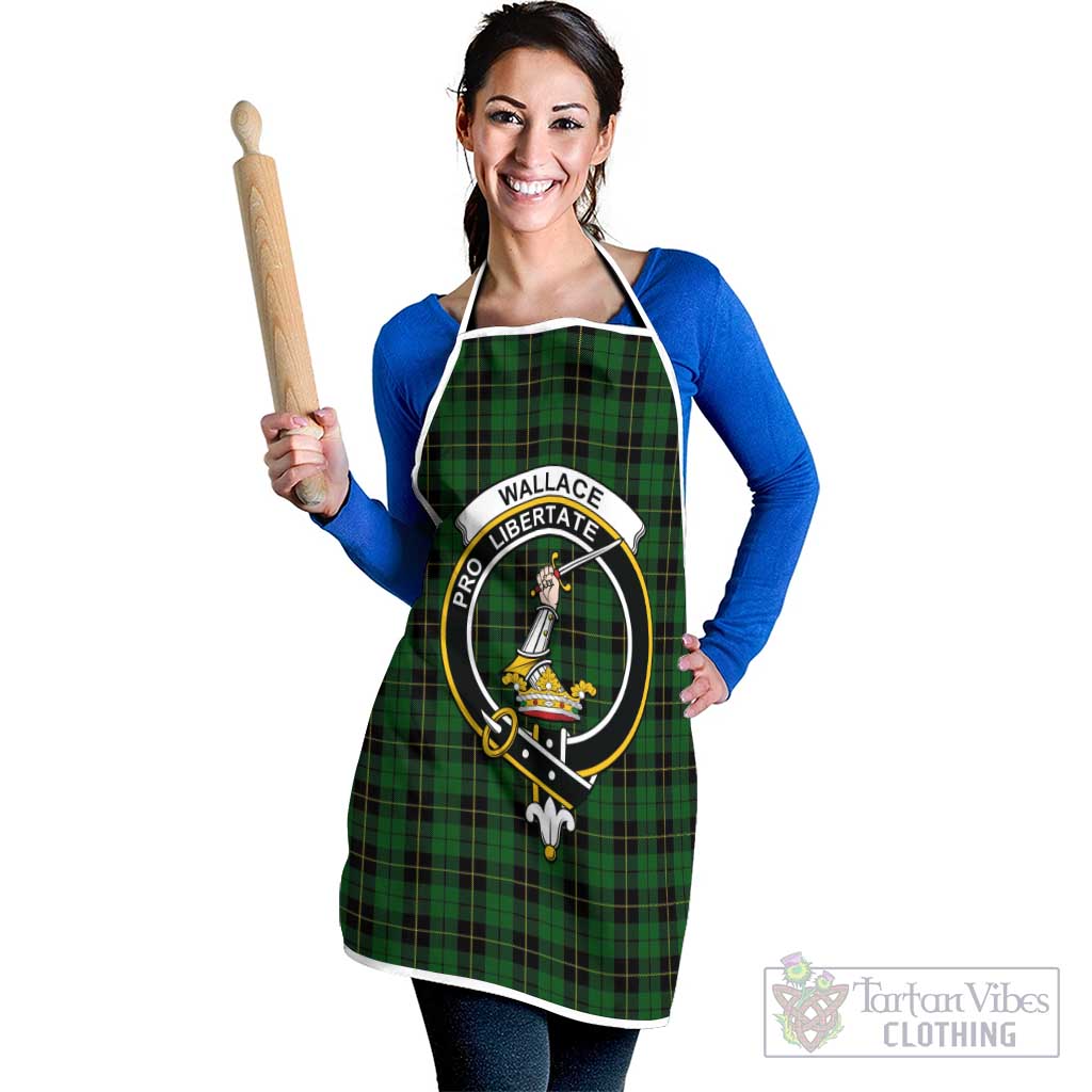 Wallace Hunting Tartan Apron with Family Crest White - Tartan Vibes Clothing