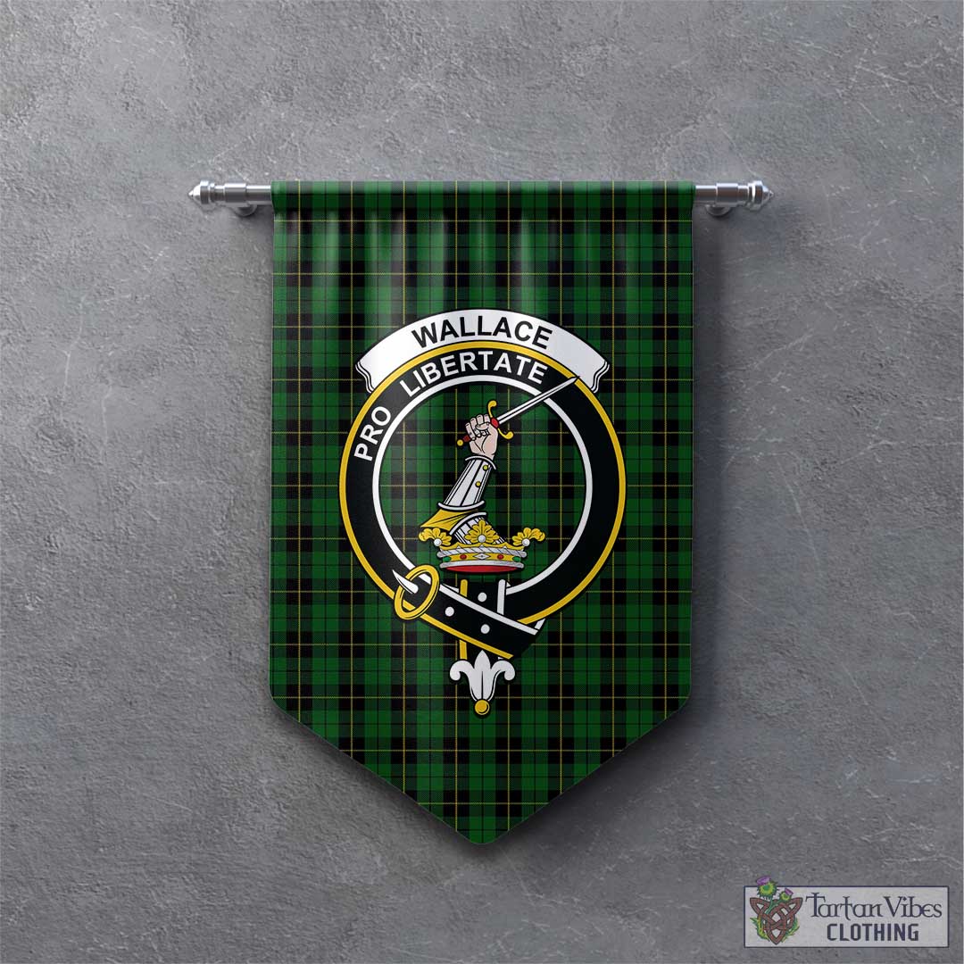 Tartan Vibes Clothing Wallace Hunting Tartan Gonfalon, Tartan Banner with Family Crest