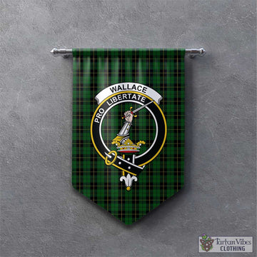 Wallace Hunting Tartan Gonfalon, Tartan Banner with Family Crest