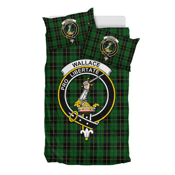 Wallace Hunting Tartan Bedding Set with Family Crest